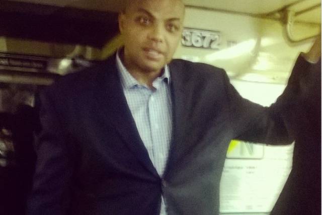 Photograph by juscallme_johnny, who wrote, "Look who I saw on the train today coming from school. #CharlesBarkley"